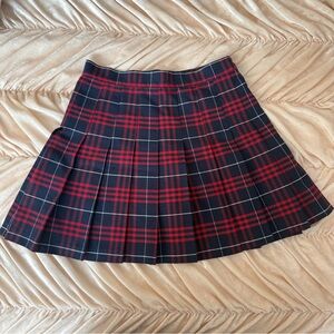 American Apparel Red and Black Plaid A-Line Skirt